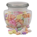 3 1/8" Howard Glass Jar w/ Conversation Hearts